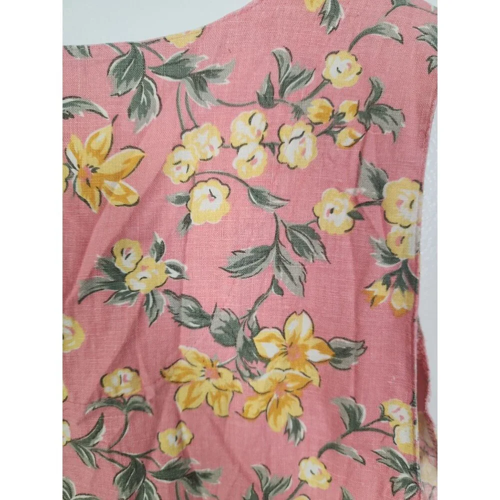 Bryn Connelly Women's Sz. P12 Floral Tank Midi Linen Blend Dress - Picture 6 of 6